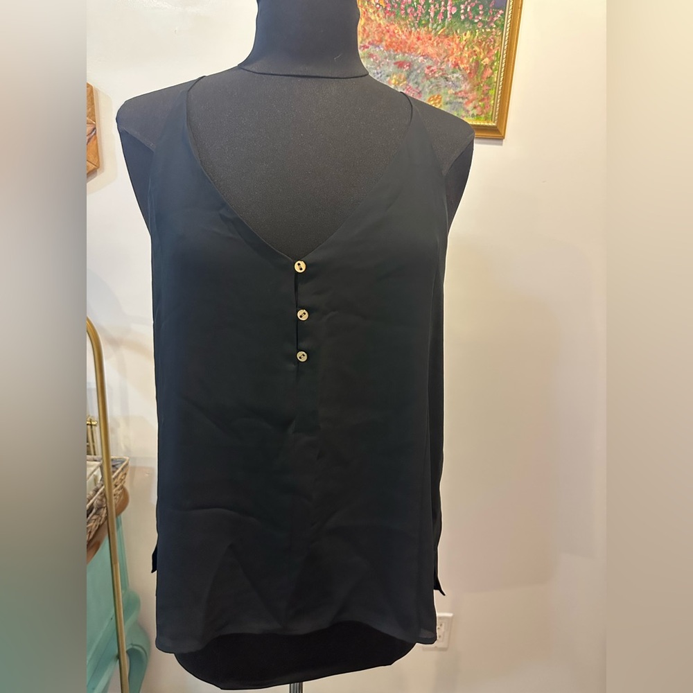 Loft Black camisole tank Top can be wear under blazer casual Classic look Size M - Picture 2 of 10